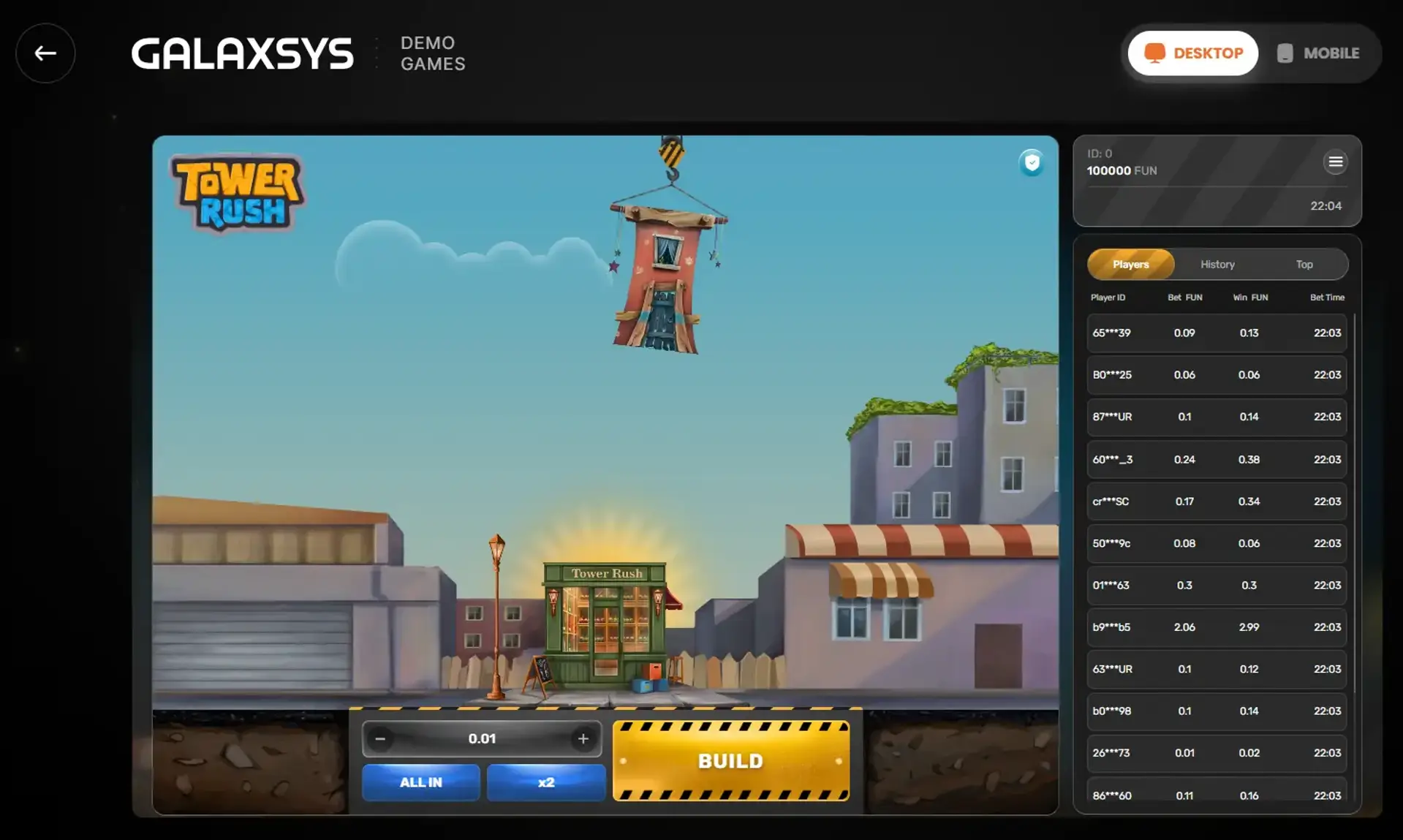 Rush Tower Play Bonus